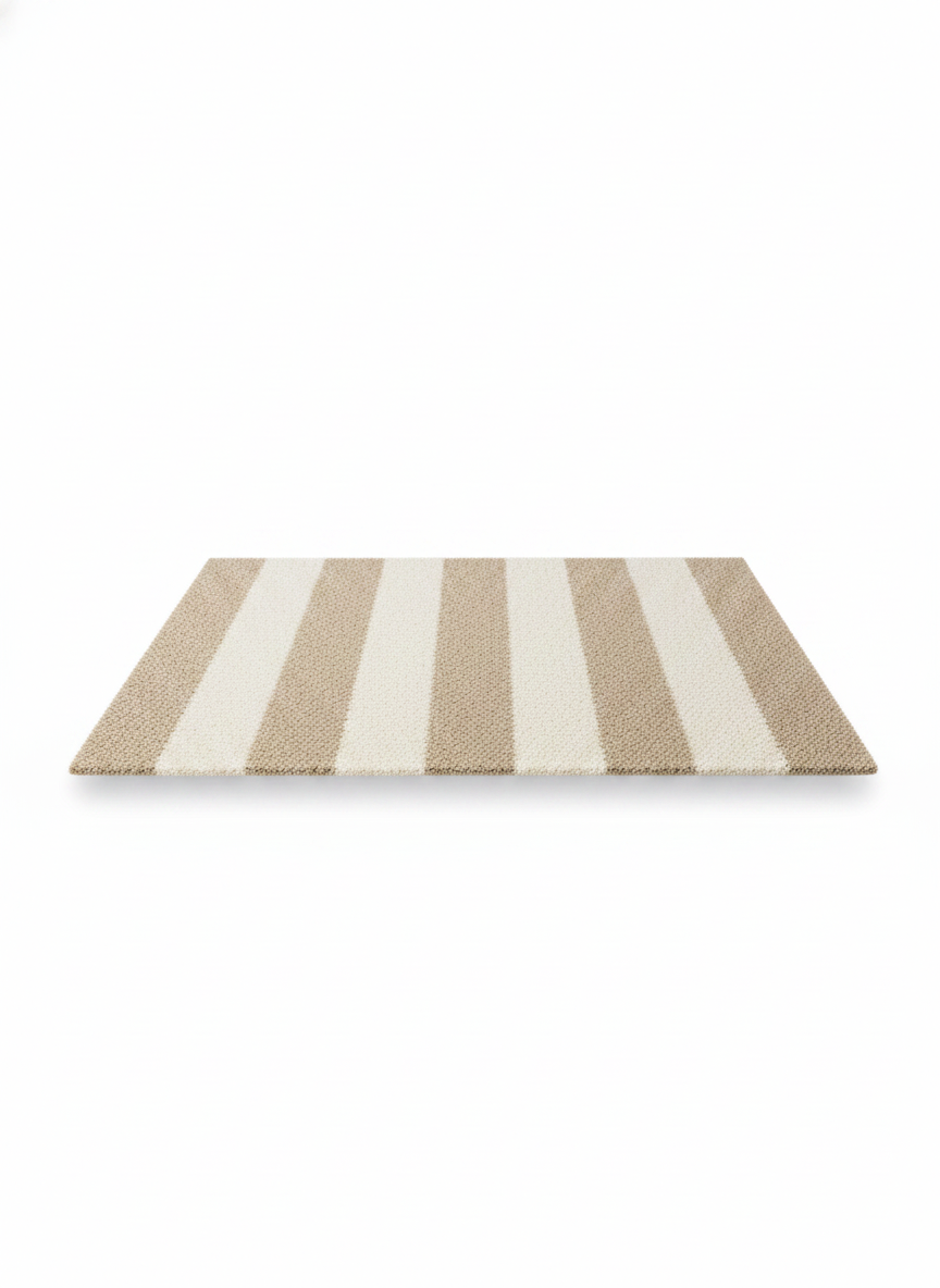 Beige Striped Doormat