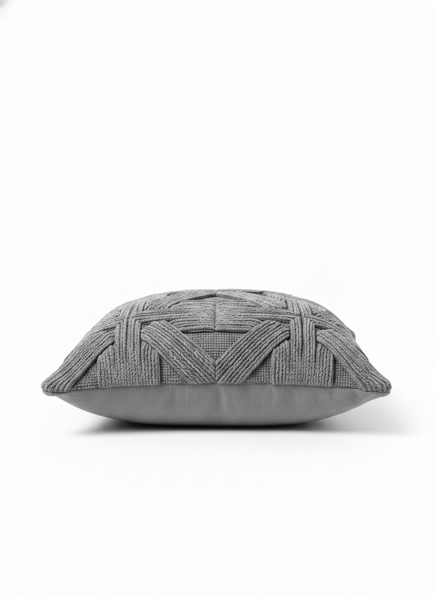 Grey Textured Pillow