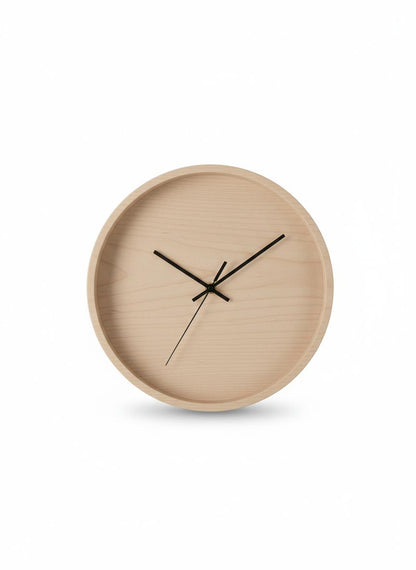 Beige Wood Wall Clock