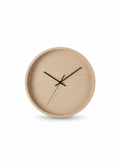 Beige Wood Wall Clock
