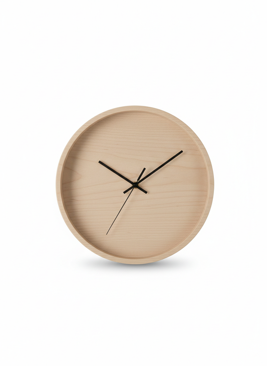 Beige Wood Wall Clock