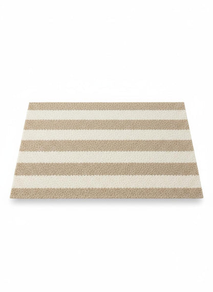 Beige Striped Doormat