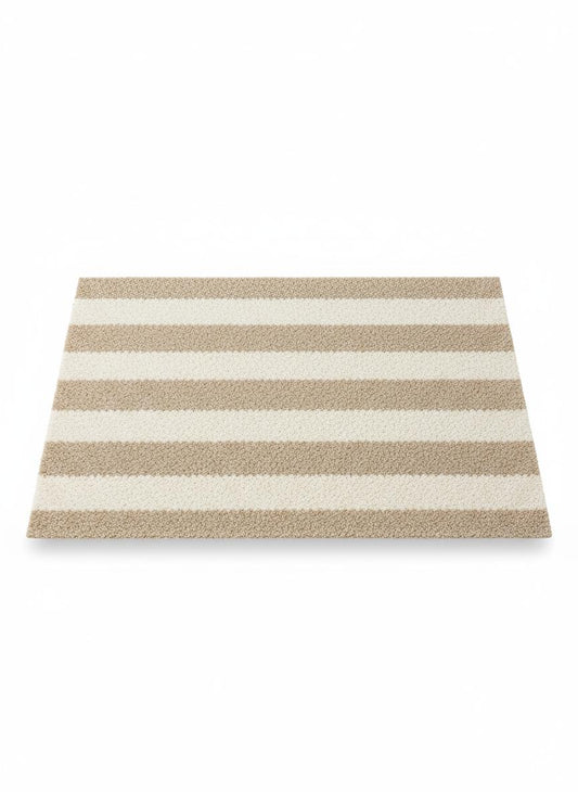 Beige Striped Doormat