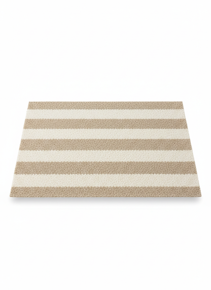 Beige Striped Doormat