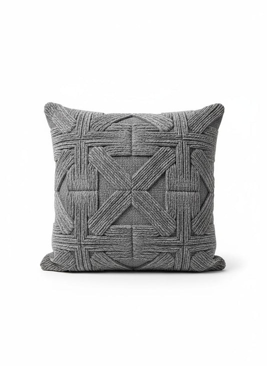 Gray Textured Pillow