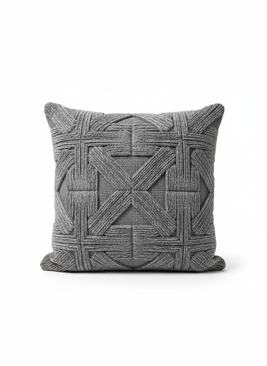 Grey Textured Pillow
