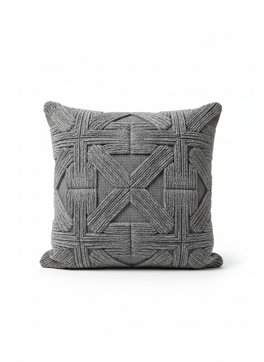 Grey Textured Pillow