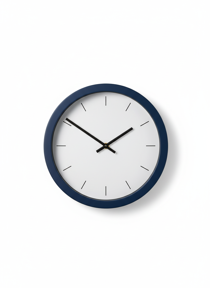 Navy Round Wall Clock