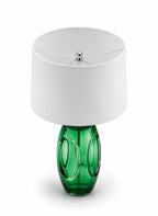 Green Glass Table Lamp - Green