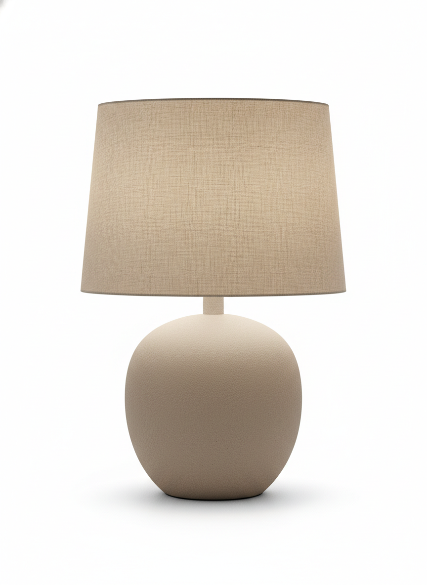 Beige Fabric Table Lamp