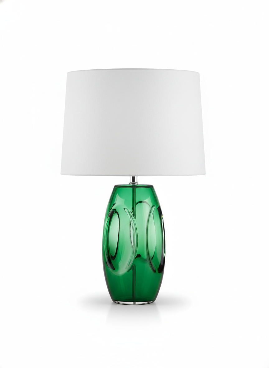 Green Glass Table Lamp