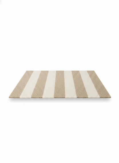 Beige Striped Doormat