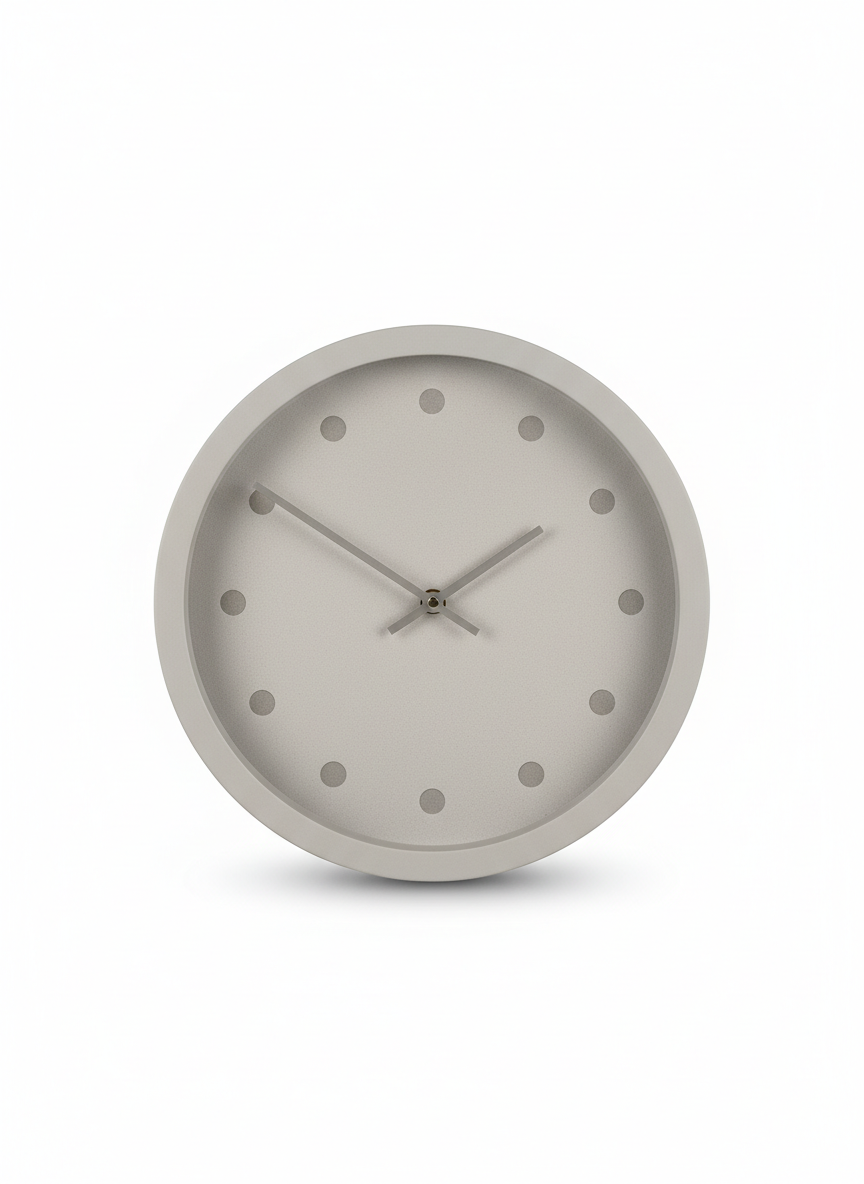 Grey Minimal Wall Clock